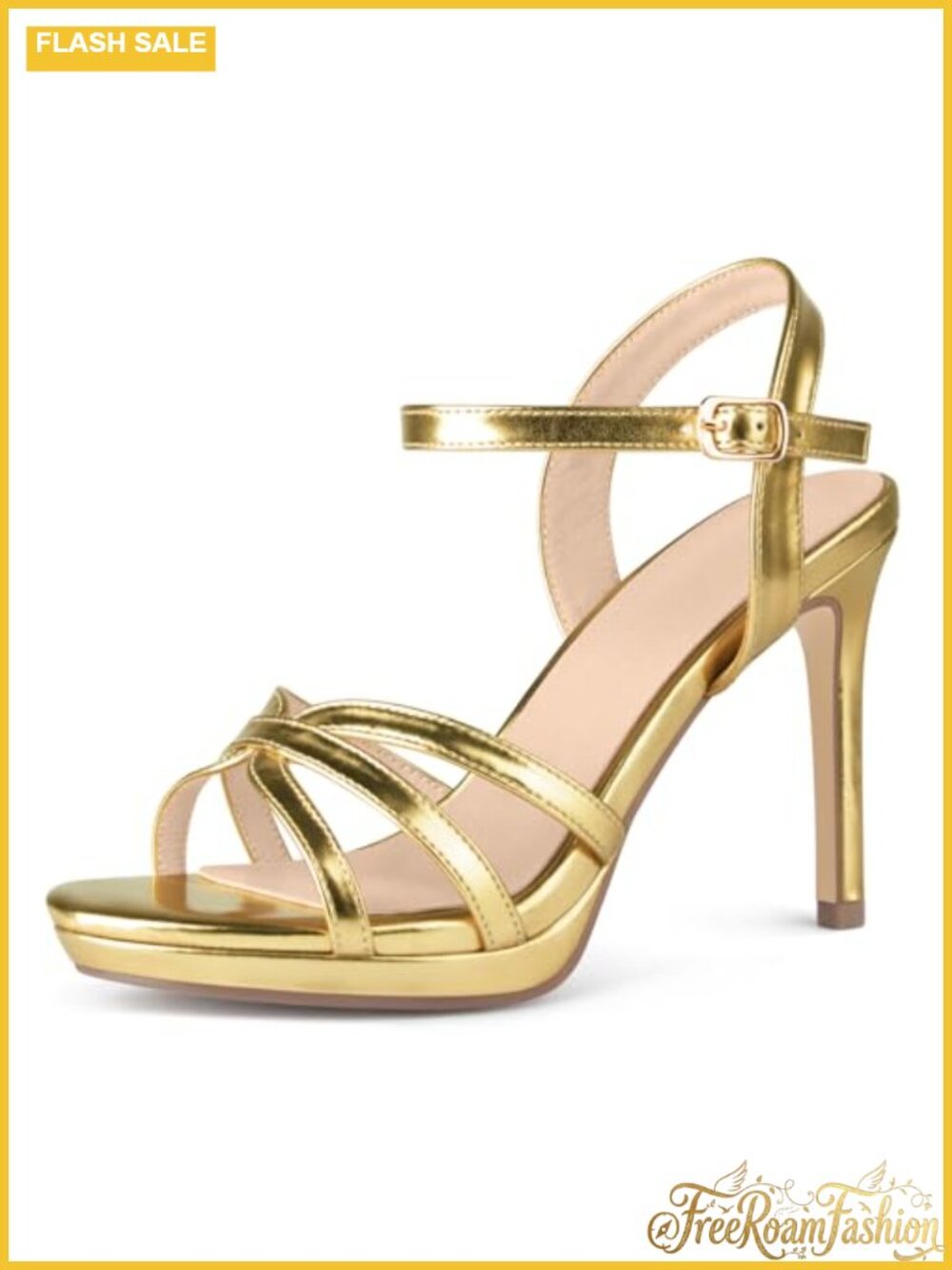 Strappy Platform Heeled Sandals Stiletto Open Toe Buckle